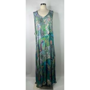 Soft Surroundings Fairy Floral Romantic Sleeveless Knit Maxi Dress
